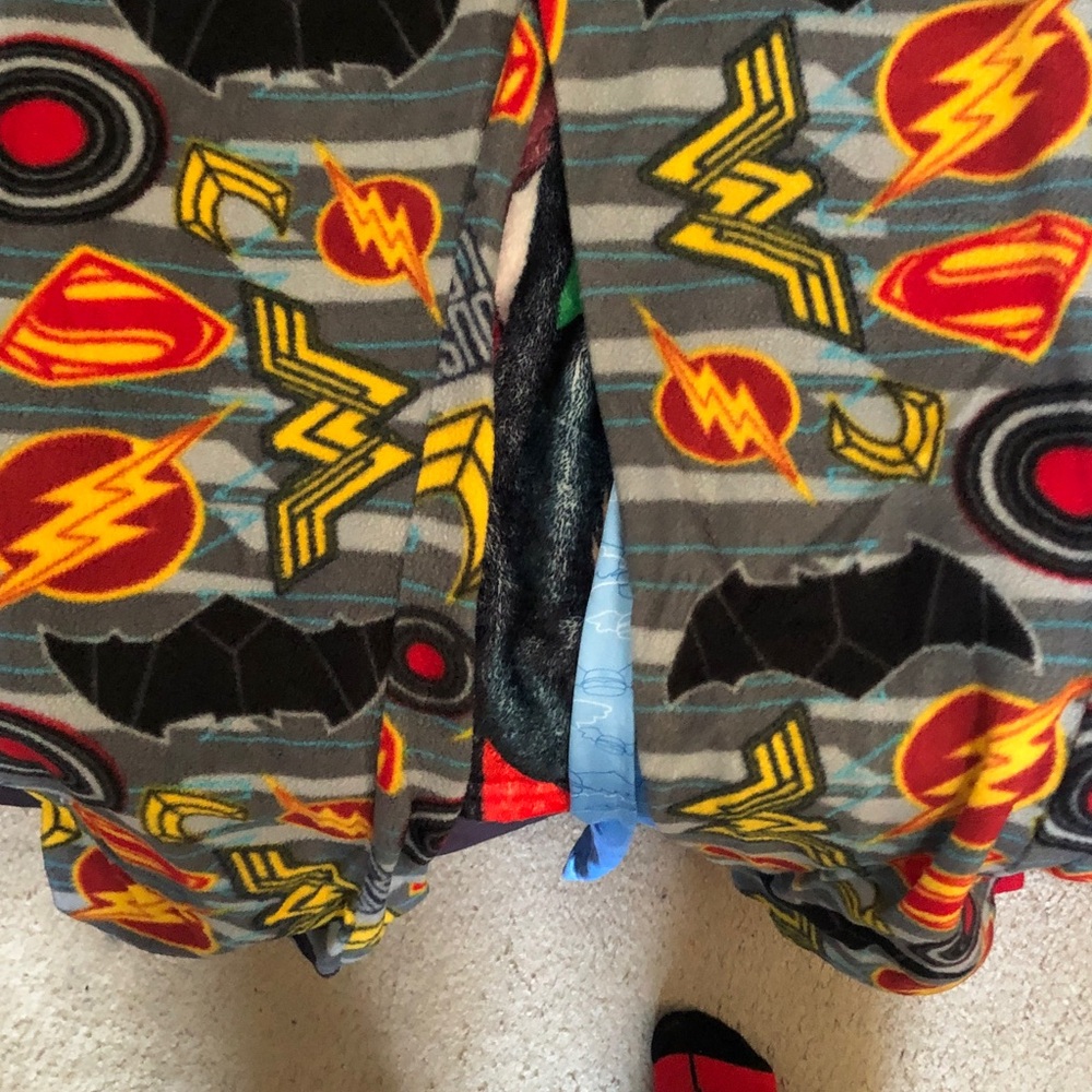 Gray Superhero Patterned Pants - image 4